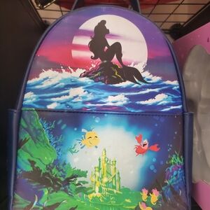 Loungefly The Little Mermaid Silhouette Mini Backpack in Navy & Multicolor